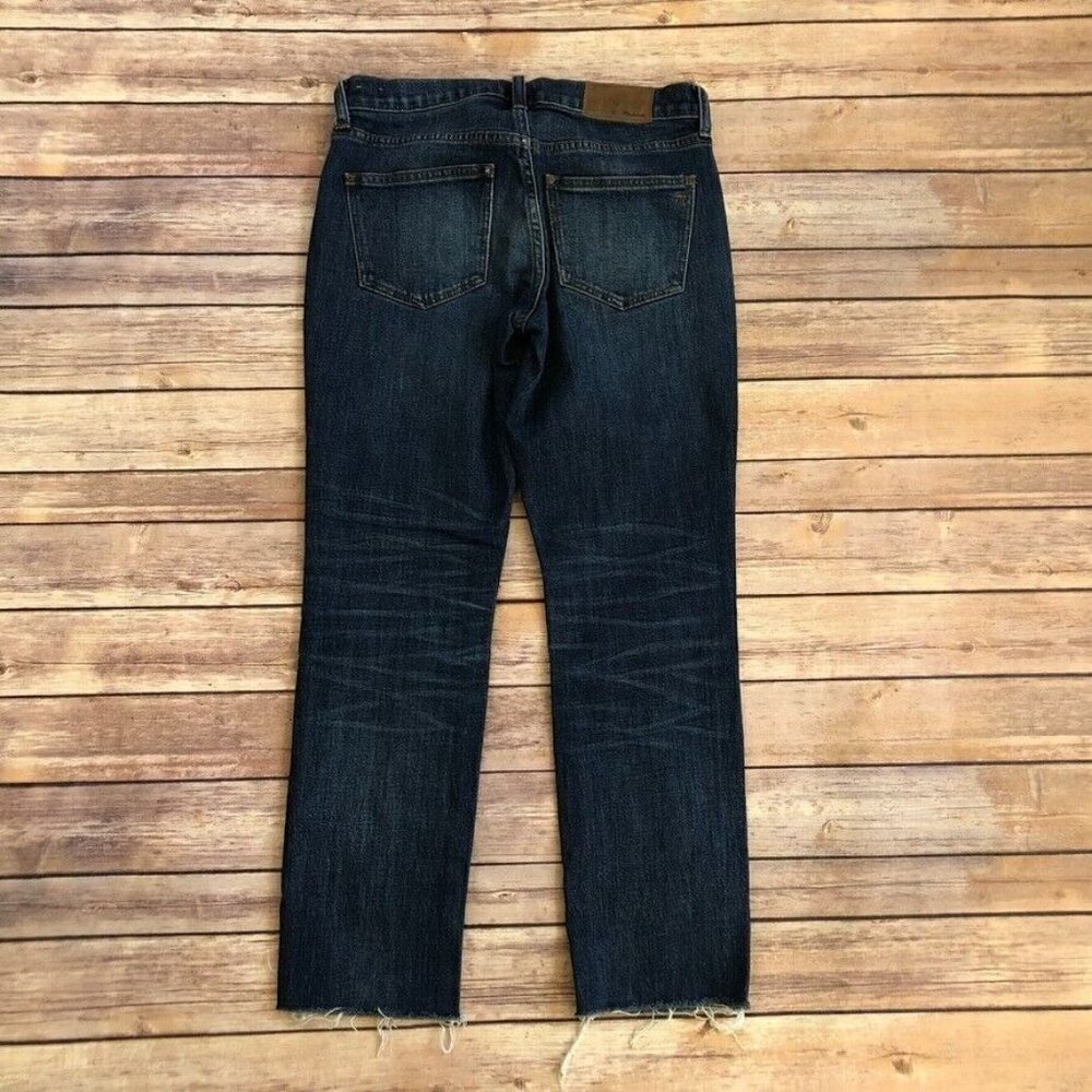 Madewell Slim Boyjean Raw Hem Edition Dark Wash - Picture 2 of 8